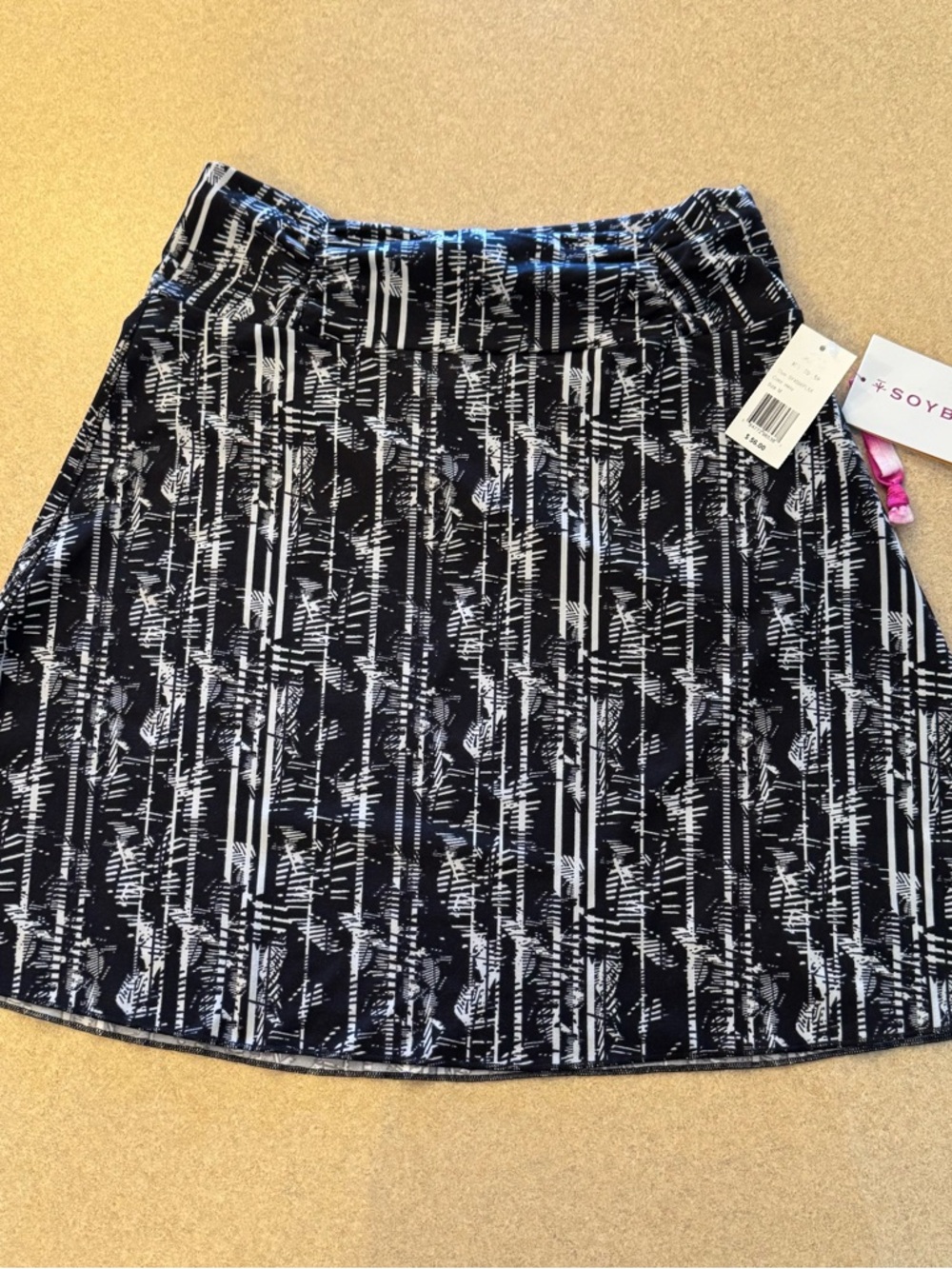 Soybu Black and White Printed Mini Skirt